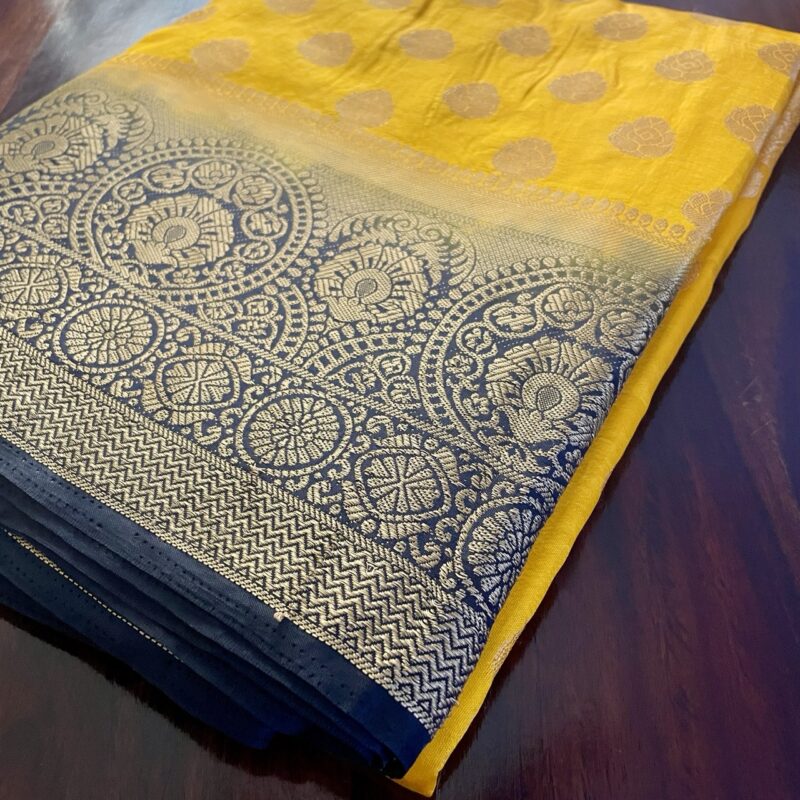 Yellow Banarasi Silk