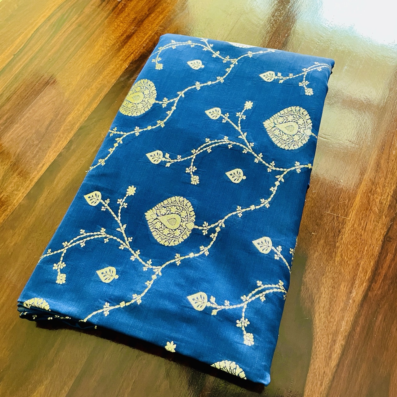 Blue Katan Silk Banarasi