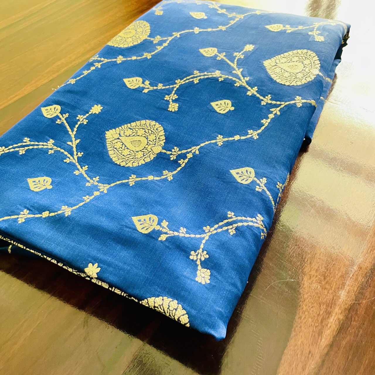 Blue Katan Silk Banarasi