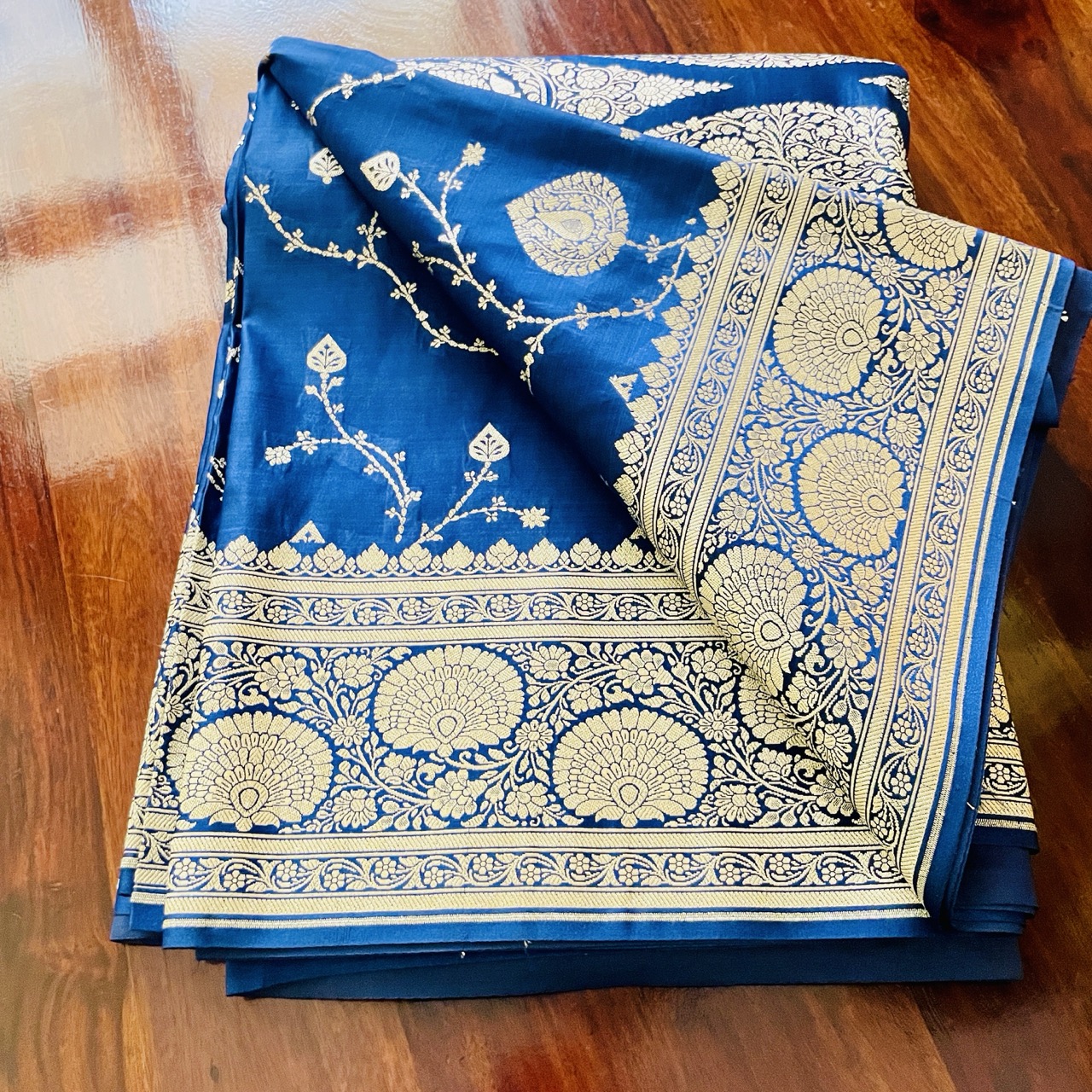 Blue Katan Silk Banarasi
