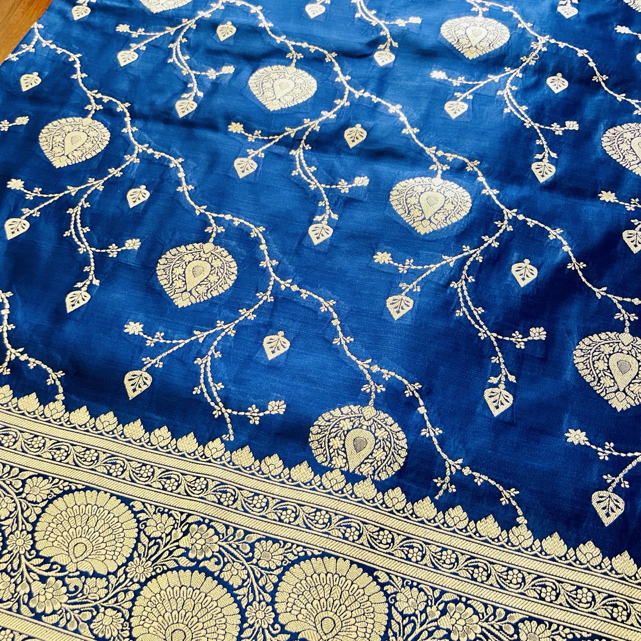 Blue Katan Silk Banarasi