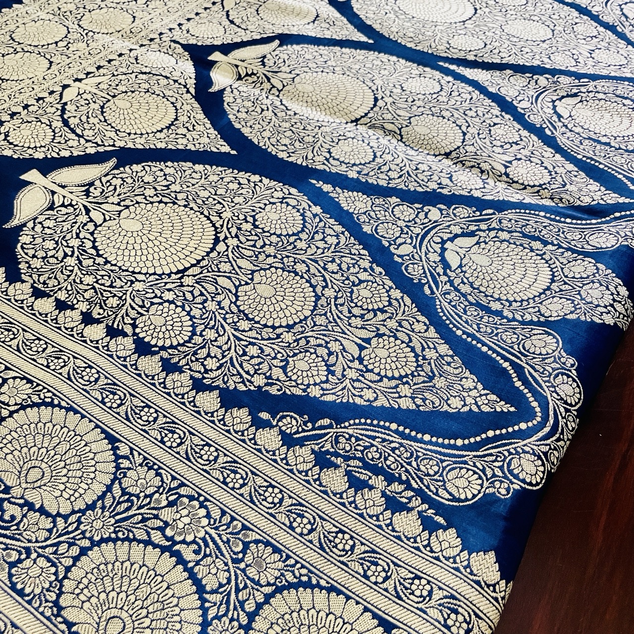 Blue Katan Silk Banarasi