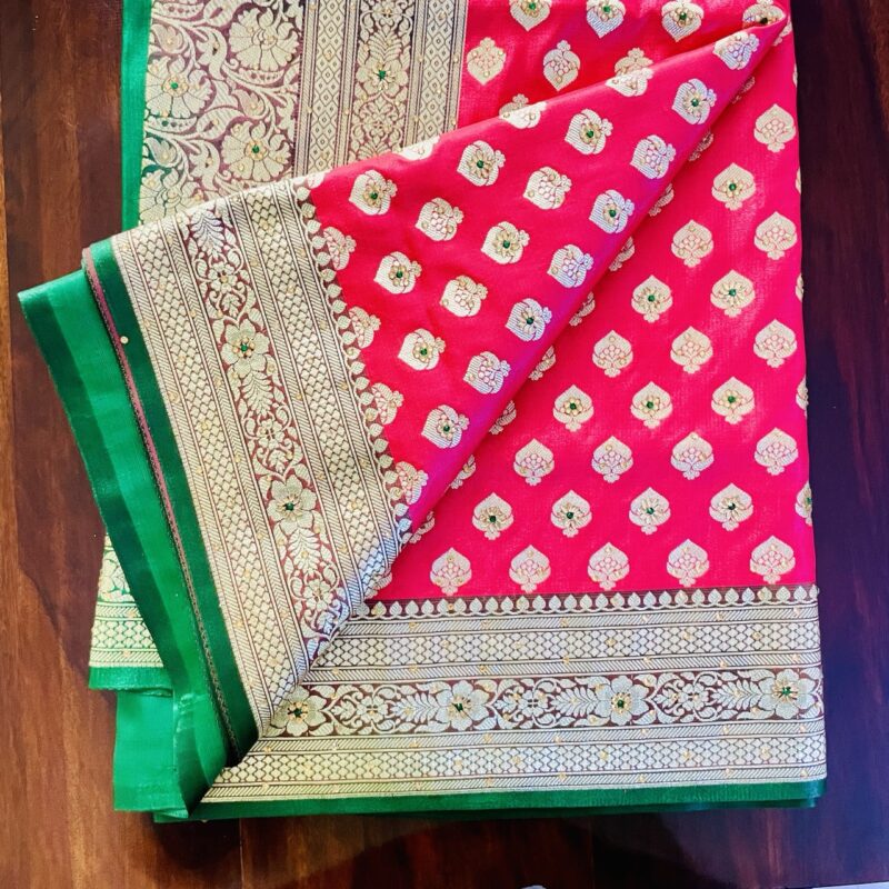 Mauve Pink Green Banarasi