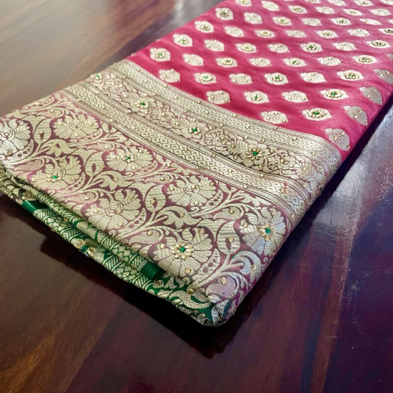 Mauve Pink Green Banarasi