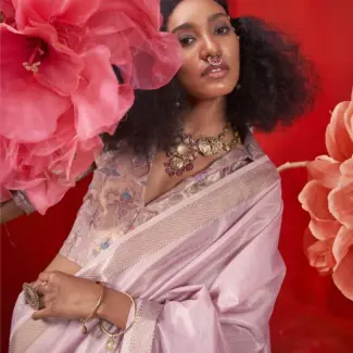 Lavendar Woven Design Designer Saree