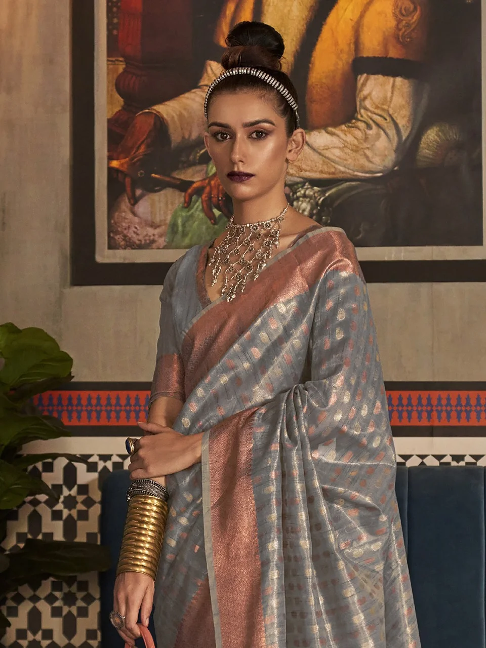 Storm Dust Woven Design Designer Saree